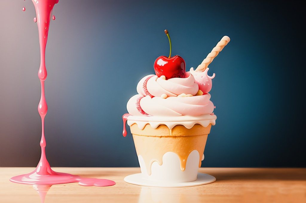 Ice Cream Places Near Oxford - Ice cream cone with a cherry on top
