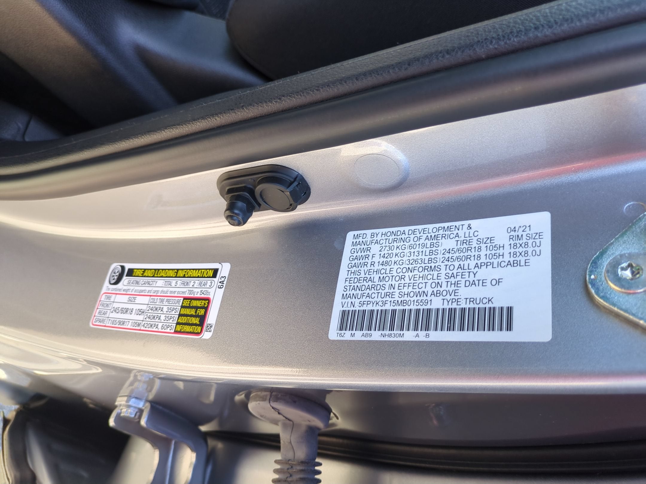 2021 Honda Ridgeline Sport