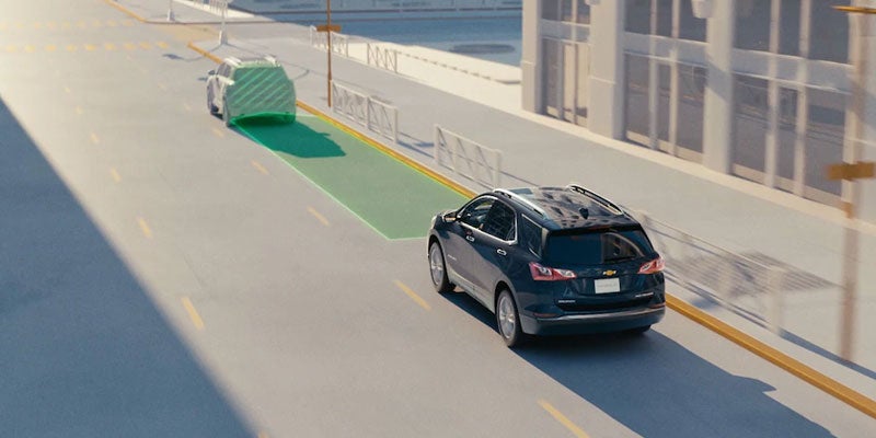 Equinox using Lane Keep Assist with Lane Departure Warning on a highway.