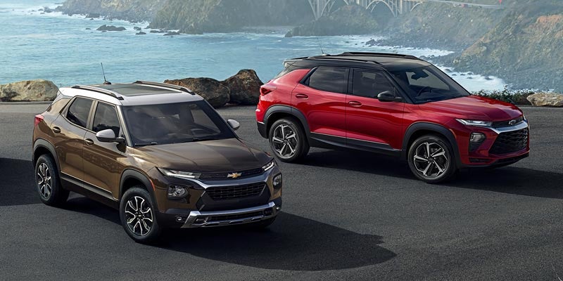 2021 Chevrolet Trailblazers parked by the ocean